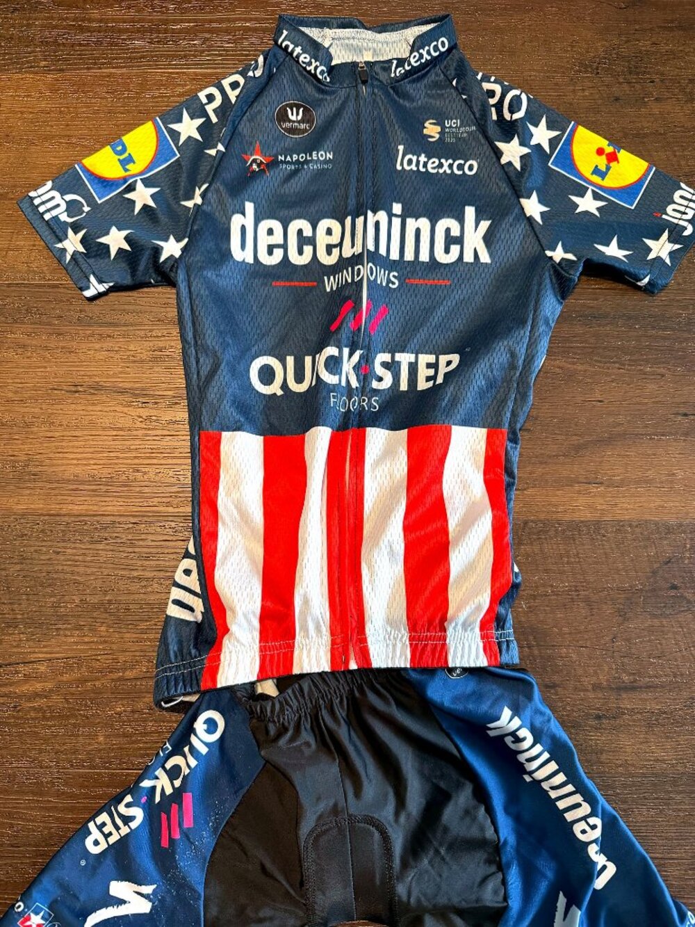 Kids S 6-8 Deceuninck Quick-Step Lidl US National Champ Cycling Jersey Shorts Se